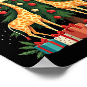 Niedliche Giraffe Weihnachtsbaum Giraffe Liebe Wei Poster (Ecke)