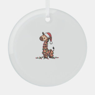 Niedliche Giraffe Weihnachtsbaum Giraffe Liebhaber Ornament Aus Glas