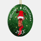 Niedliche Giraffe | Weihnachtsbaumdekorationen Keramik Ornament (Rechts)