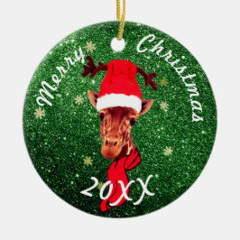 Niedliche Giraffe | Weihnachtsbaumdekorationen Keramik Ornament