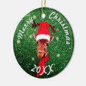 Niedliche Giraffe | Weihnachtsbaumdekorationen Keramik Ornament (Links)