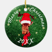 Niedliche Giraffe | Weihnachtsbaumdekorationen Keramik Ornament (Hinten)