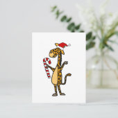 Niedliche Giraffe Weihnachtsmannmütze Weihnachten Postkarte (Stehend Vorderseite)