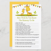 Niedliche Giraffe Wie gut kennen Sie Babydusche (Vorne/Hinten)