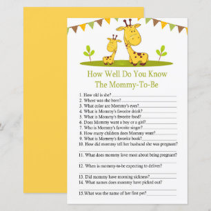 Niedliche Giraffe Wie gut kennst du das Babyshower