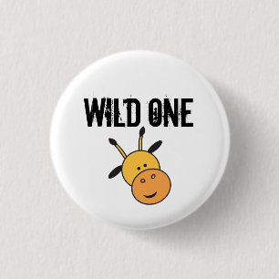 Niedliche Giraffe Wilde 1 Safari Geburtstagsparty Button