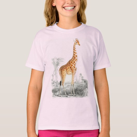 Niedliche Giraffe, wilde afrikanische Tiermädchen T-Shirt (Vorderseite)