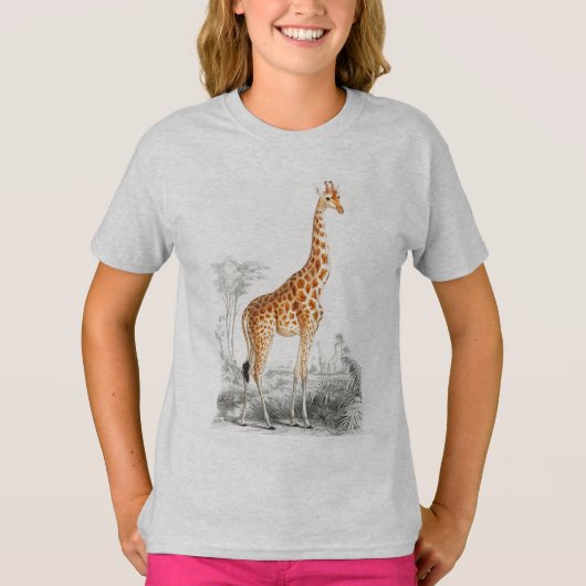 Niedliche Giraffe, wilde afrikanische Tiermädchen T-Shirt (Vorderseite)