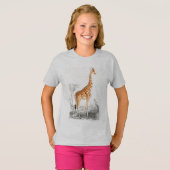 Niedliche Giraffe, wilde afrikanische Tiermädchen T-Shirt (Vorne ganz)