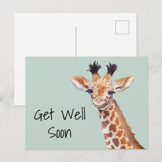 Niedliche Giraffe wird bald Personalisiert Postkarte (Vorne/Hinten)