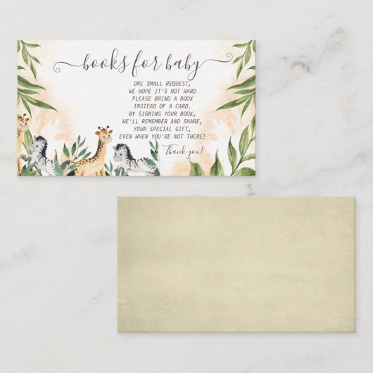 Niedliche Giraffe,Zebra-Blätter Begleitkarte (Vorne/Hinten)