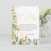 Niedliche Giraffe,Zebra-Blätter Dankeskarte (Stehend Vorderseite)