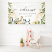 Niedliche Giraffe, Zebra-Blätter Kinderdusche Banner (Insitu)