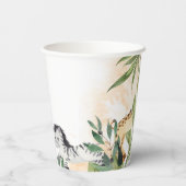 Niedliche Giraffe, Zebra-Blätter Kinderdusche Pappbecher (Rückseite)