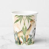 Niedliche Giraffe, Zebra-Blätter Kinderdusche Pappbecher (Rechts)