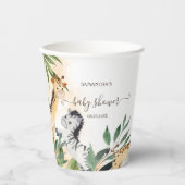 Niedliche Giraffe, Zebra-Blätter Kinderdusche Pappbecher (Vorderseite)