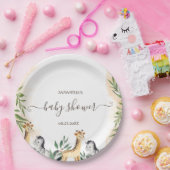 Niedliche Giraffe, Zebra-Blätter Kinderdusche Pappteller (Party)