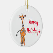 Niedliche Giraffe zeichnend, fröhliche Ferien Keramik Ornament (Rechts)