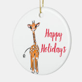 Niedliche Giraffe zeichnend, fröhliche Ferien Keramik Ornament (Links)