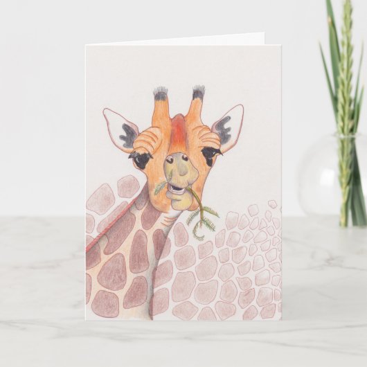 Niedliche Giraffe zeichnend Karte (Vorderseite)
