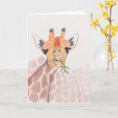Niedliche Giraffe zeichnend Karte (Gelbe Blume)