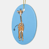 Niedliche Giraffe zeichnend Safaritiere blau Keramikornament (Links)