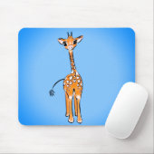 Niedliche Giraffe zeichnend Safaritiere blau Mousepad (Mit Mouse)
