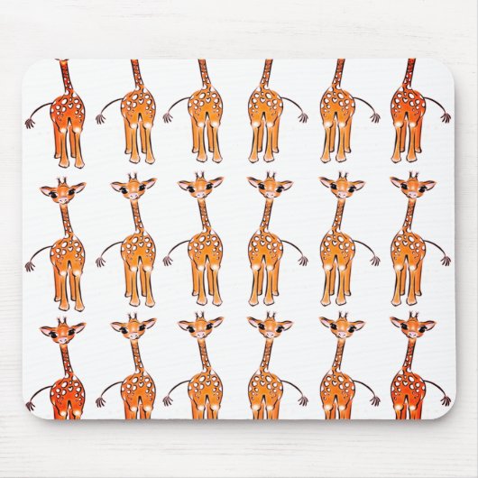 Niedliche Giraffe zeichnend, Safaritiere Mousepad (Vorne)