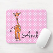 Niedliche Giraffe zeichnend Safaritiere Polka Punk Mousepad (Mit Mouse)