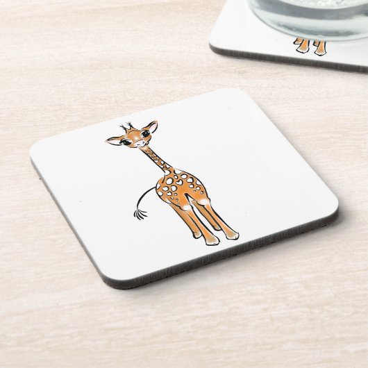 Niedliche Giraffe zeichnend Untersetzer (Linke Seite)