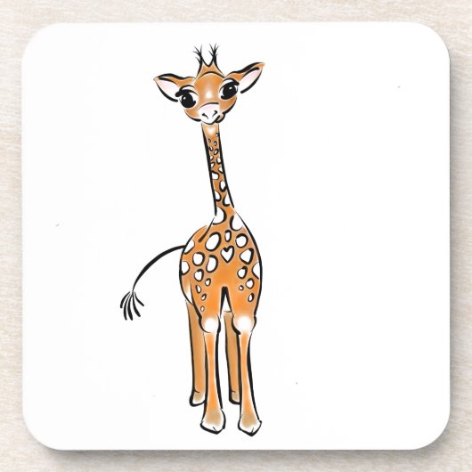 Niedliche Giraffe zeichnend Untersetzer (Vorderseite)