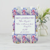 Niedliche Giraffe Zoo Animal Childs Einladung zum (Stehend Vorderseite)