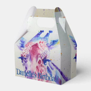 Niedliche Giraffe Zoo Tier Geburtstagskuchen Gefäl Geschenkschachtel