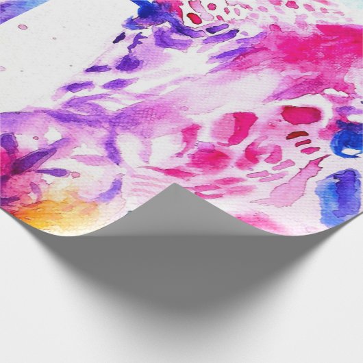 Niedliche Giraffe Zoo Tiermuster Wasserfarbe Geschenkpapier (Ecke)