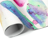 Niedliche Giraffe Zoo Tiermuster Wasserfarbe Geschenkpapier (Rolleneckpunkt)