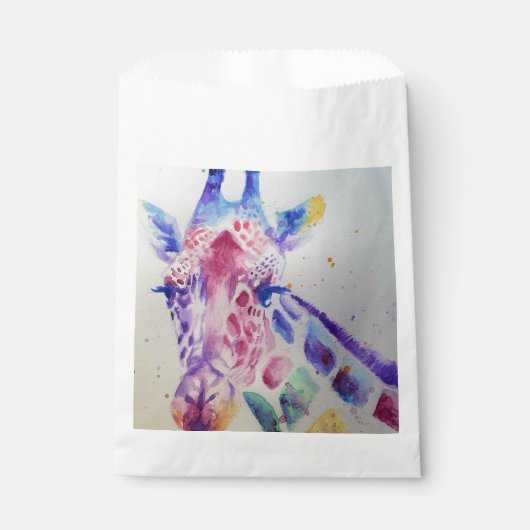 Niedliche Giraffe Zoo Tiername Name Party Gefällig Geschenktütchen (Vorderseite)