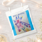 Niedliche Giraffe Zoo Tiername Name Party Gefällig Geschenktütchen (Ausgeschnitten)