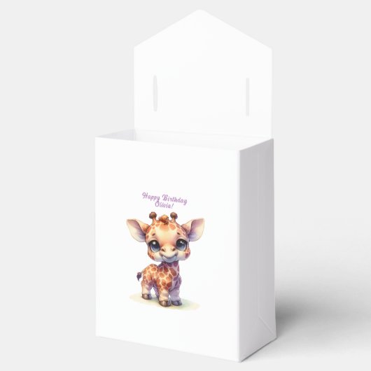 Niedliche Giraffe zum Geburtstag Geschenkschachtel (Geöffnet)