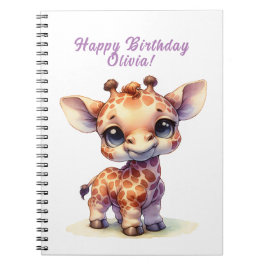 Niedliche Giraffe zum Geburtstag Notizblock