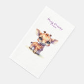 Niedliche Giraffe zum Geburtstag Serviette (Ecke)