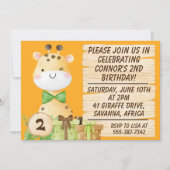Niedliche Giraffe zum Geburtstag von Kleinkindern Einladung (Vorderseite)