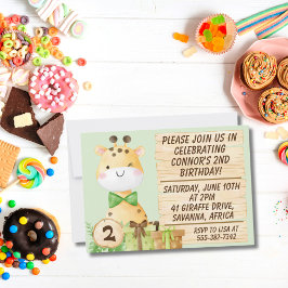 Niedliche Giraffe zum Geburtstag von Kleinkindern Einladung
