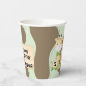 Niedliche Giraffe zum Geburtstag von Kleinkindern Pappbecher (Links)