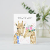 Niedliche Giraffe zum Thema danke Postkarte (Stehend Vorderseite)