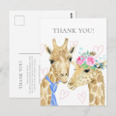 Niedliche Giraffe zum Thema danke Postkarte (Vorne/Hinten)