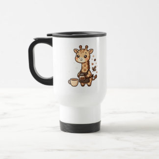 Niedliche Giraffen-Barista-Reisetasche Reisebecher