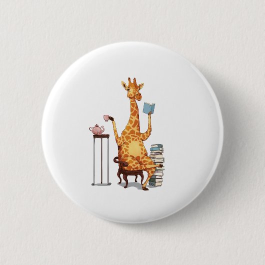 Niedliche Giraffen, Bücher und Teegeschenke Button (Vorderseite)