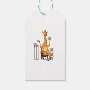Niedliche Giraffen, Bücher und Teegeschenke Geschenkanhänger