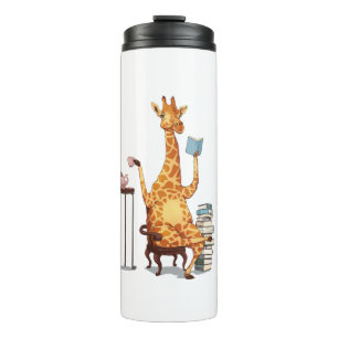 Niedliche Giraffen, Bücher und Teegeschenke Thermosbecher