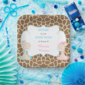 Niedliche Giraffen-Genderoffenbarung Pappteller (Party)